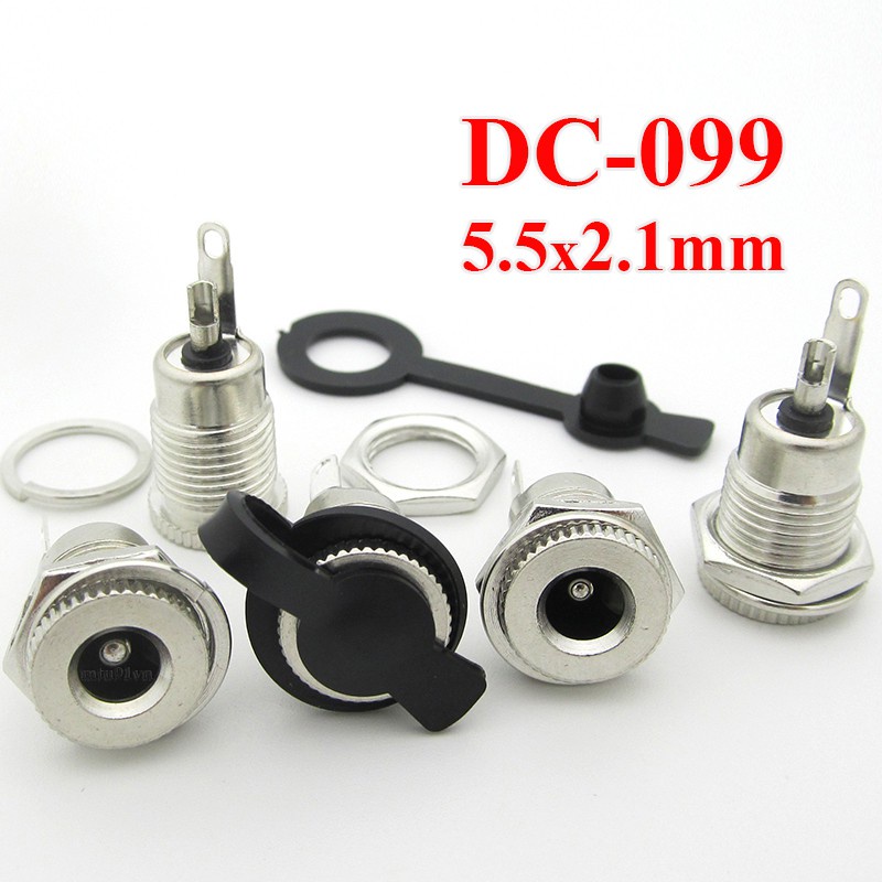 Jack sạc DC-099 chuẩn 5.5mm x 2.1mm (Jack DC Có cao su chống nước)