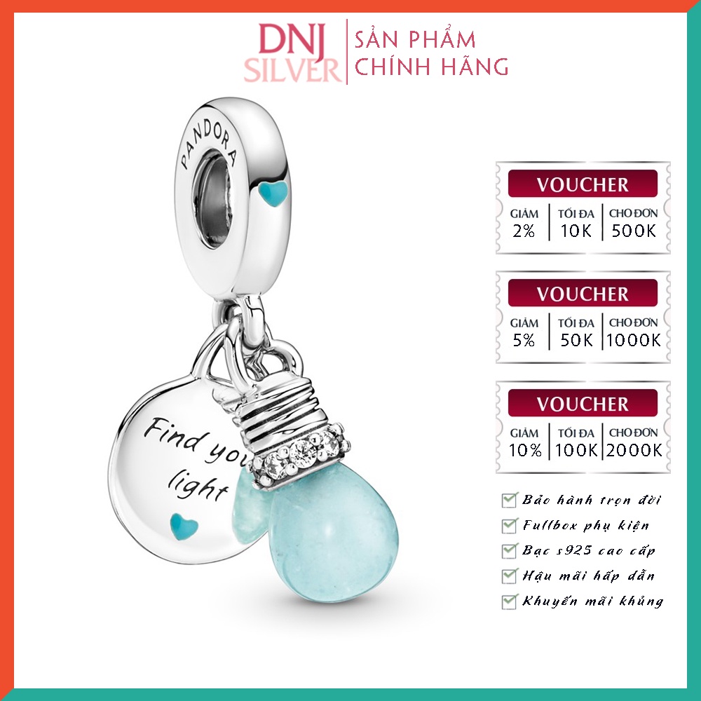 [Hàng cao cấp] Charm bạc 925 cao cấp, hàng chuẩn bạc - Charm Glow-in-the-dark Lightbulb thích hợp để mix vòng tay charm
