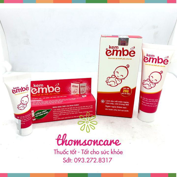 Kem em bé - giảm hăm, rôm sảy,ngứa da, muỗi đốt, côn trùng cắn cho bé từ tinh chất nghệ, rau má, thảo dược - tuýp 20g