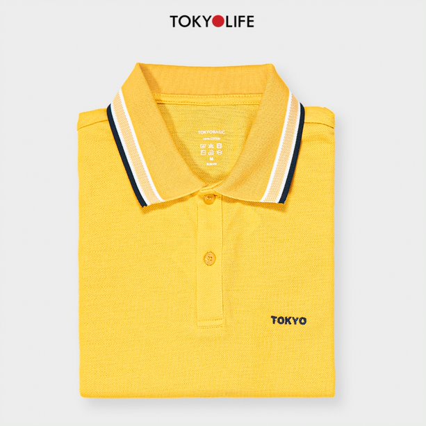 Áo Polo Nam GOLD cổ phối sọc 2 màu, vải cotton thoáng khí TOKYOLIFE I7POL807K