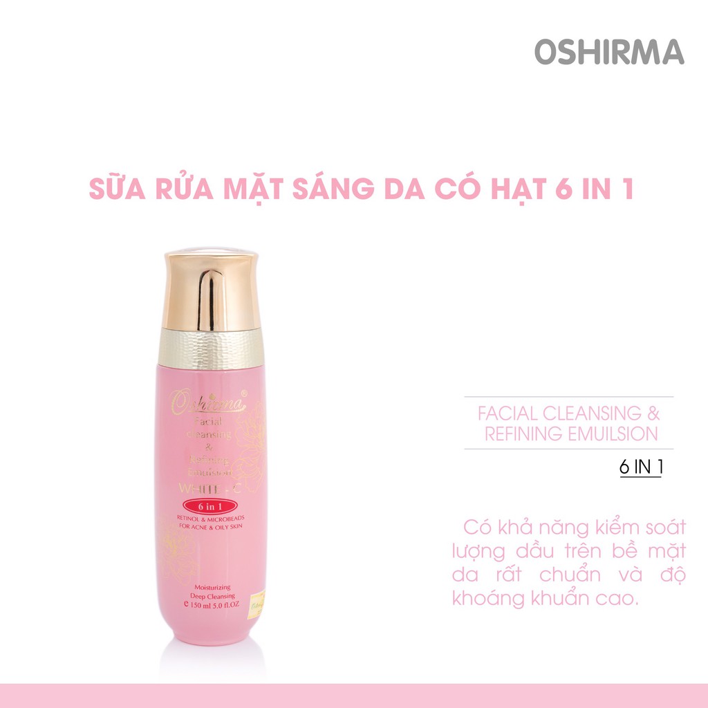 ✡✡ Sữa rửa mặt sáng da cao cấp có hạt tẩy tế bào chết 6 in 1 150ml (dành cho da nhờn-hỗn hợp) ℀