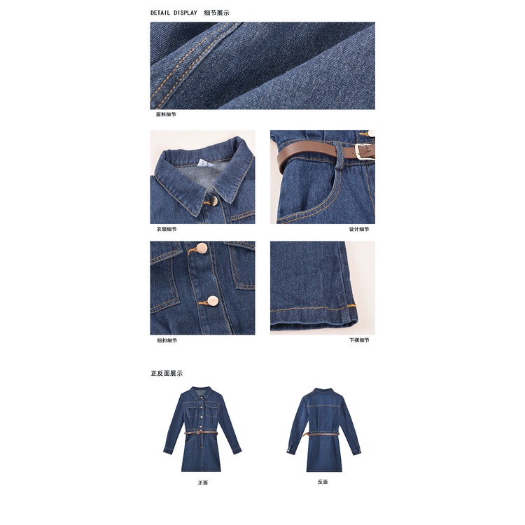 Đầm denim Tay Dài Eo Cao Phong Cách Pháp Mới Mùa Thu Đông Dành Cho Nữ 2021