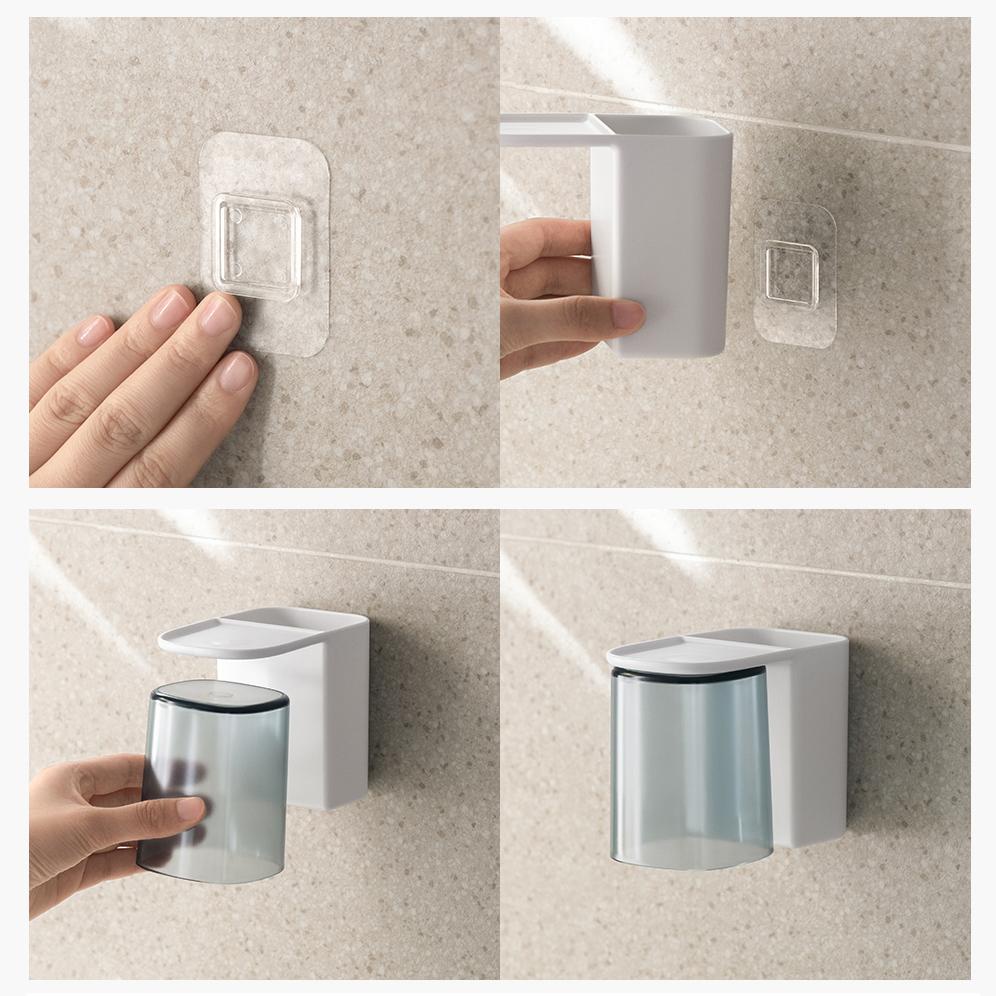 Giá treo ly đánh răng bằng nhựa cao cấp có nam châm tiện lợi