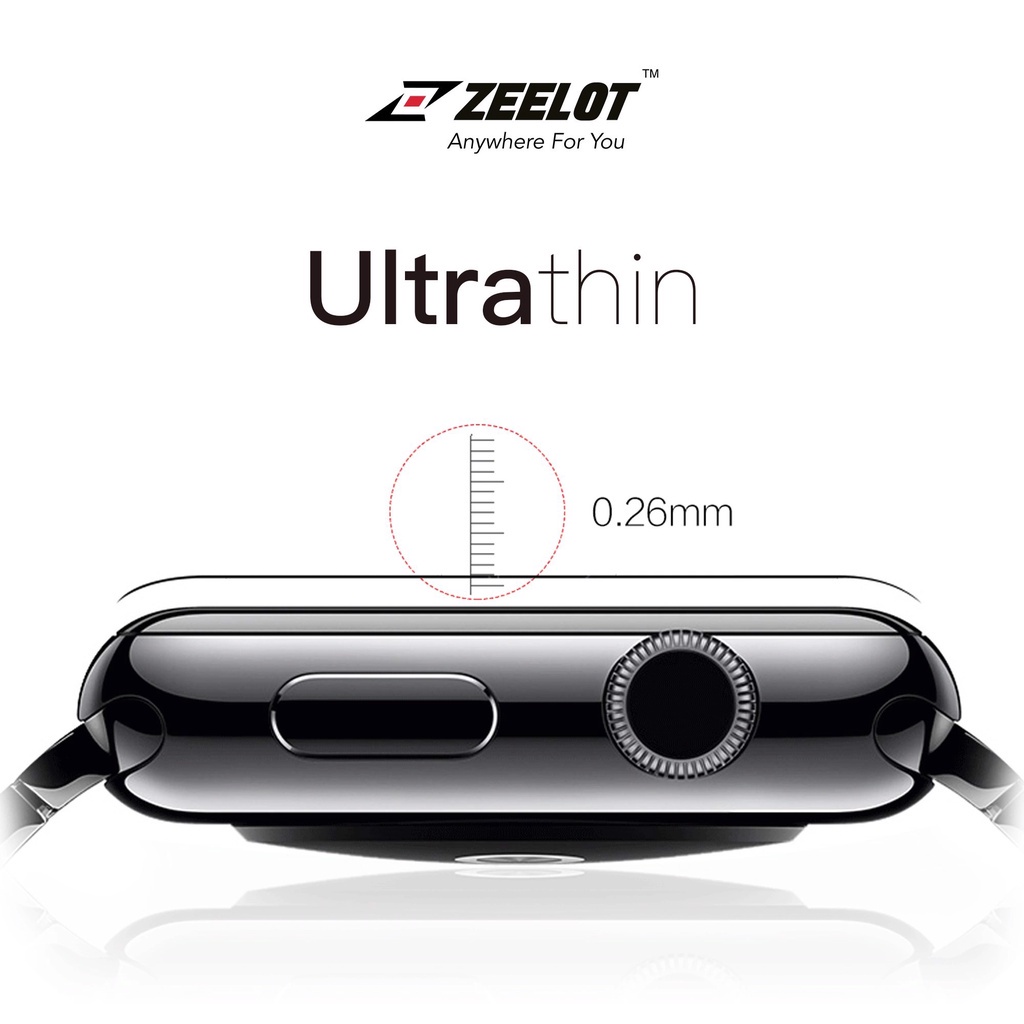 Kính Cường Lực ZEELOT Ultra Clear PlShield Bảo Vệ Màn Hình Dành cho Apple Watch Series 7 45mm và 41mm