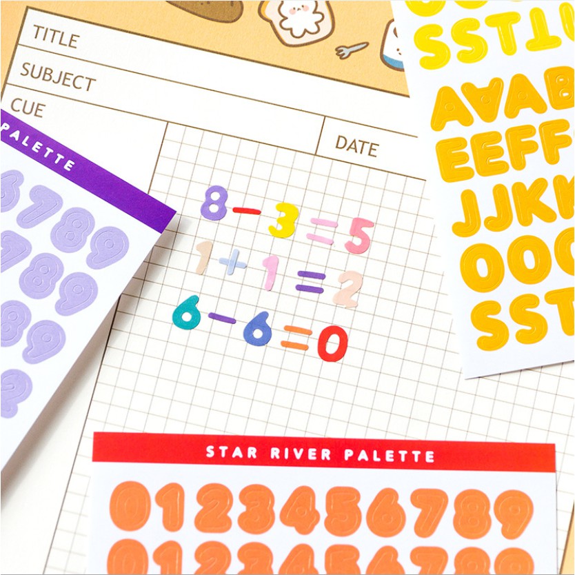 Sticker nhãn dán chữ cái Star River Palette - ALT160