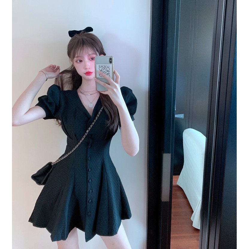 Đầm nữ dáng xòe midi tay ngắn Emilyshop