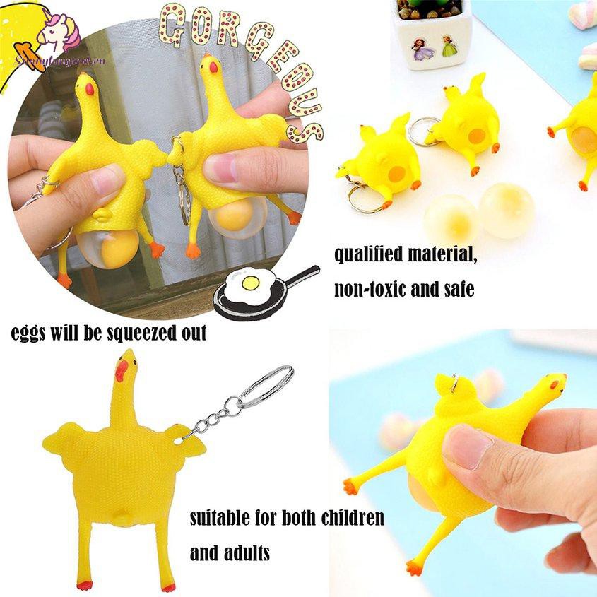 Đồ chơi bóp giảm căng thẳng thiết kế hình con gà đẻ trứng vui nhộn