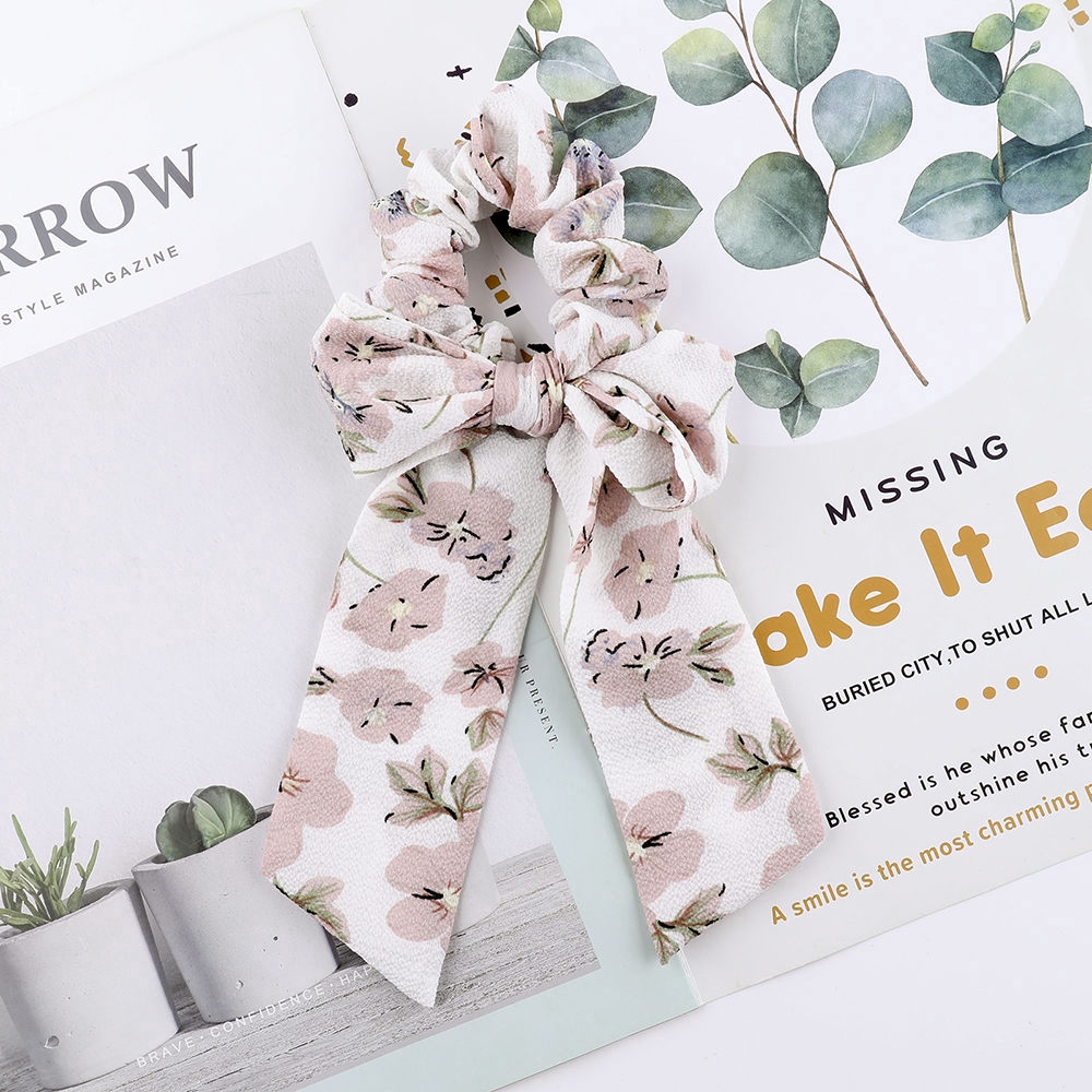 Dây Buộc Tóc Vải Chấm Bi Xinh Xắn Cho Nữ