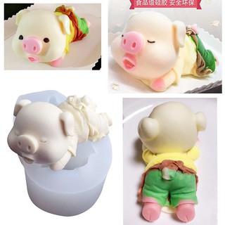 Khuôn silicon làm bánh đa năng tiện dụng hình heo con xinh xắn