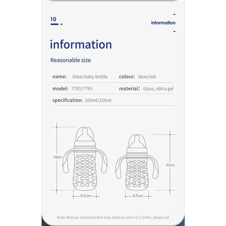 Bình Sữa Em Bé Dung Tích 160/220ml Không BPA