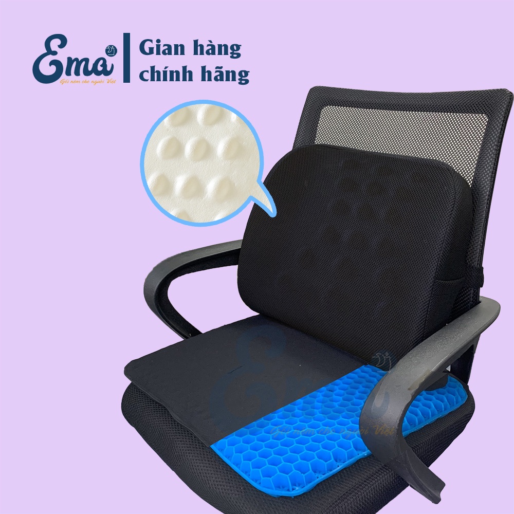 Bộ gối tựa lưng có gai massage &amp; đệm lót mông ghế văn phòng 3D Silicon SP05 EMA