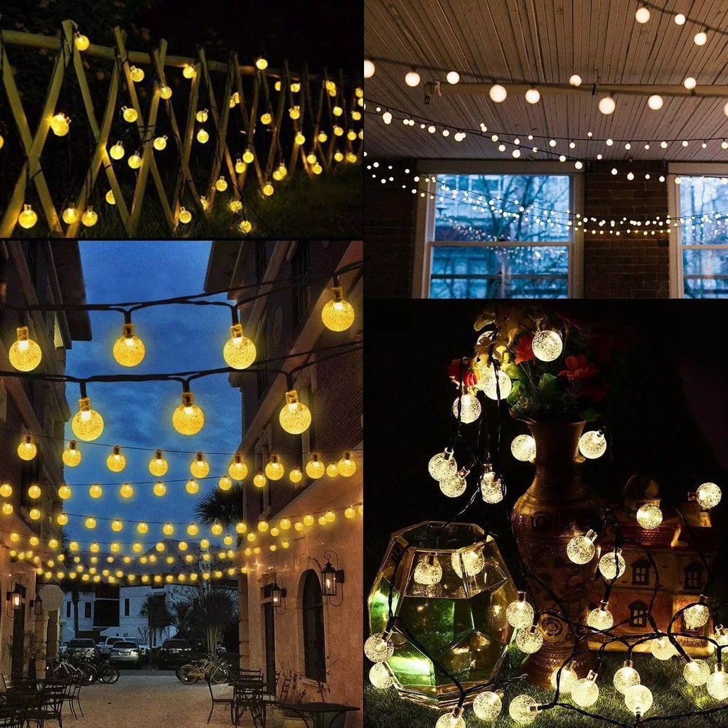 Dây Đèn Led Trang Trí Cherry Ball Bi Bọt Bóng Pha Lê Có Phích Nối Dài Dây Decor Giáng Sinh Tết Tiệc