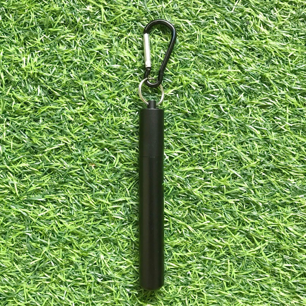 Ống hút Inox bỏ túi vỏ màu ĐEN mạnh mẽ, cá tính, phong cách Hàn Quốc, kéo dài, thu gọn dễ dàng - Shop Tiện Ích Vượt Trội