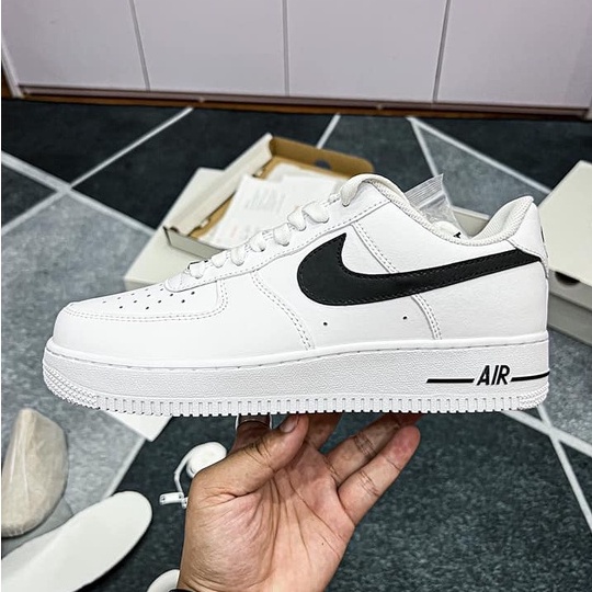 Giày_Nike Air Force 1, Air force 1 Vệt Đen, Af1 Đen Trắng. Hỗ Trợ Đổi Size