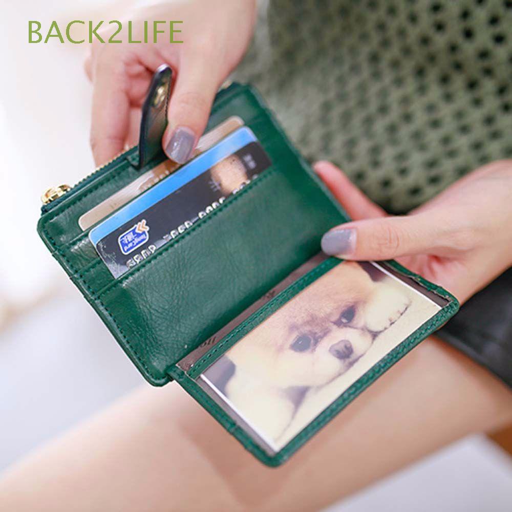 Ví Da PU Ngắn Siêu Mỏng Có Khóa Kéo Sau Lưng2Life Thời Trang Unisex