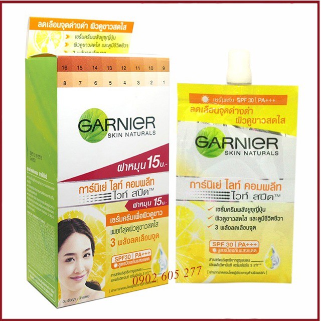 [hàng chính hãng] Hộp 6 Gói Kem Garnier dưỡng da Thái Lan (đỏ,vàng,hồng)