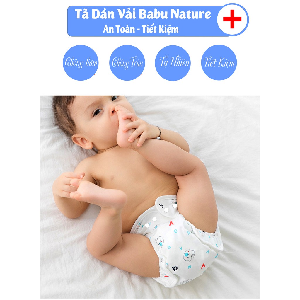 Tã bỉm vải chống thấm Babu Nature 3-20kg M L chống tràn tuyệt đối.