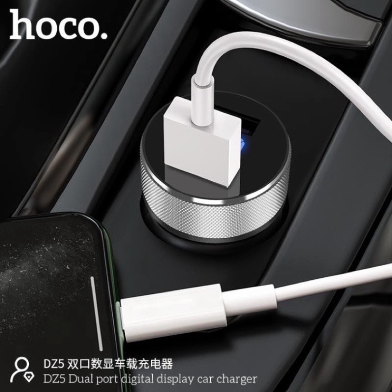 Tẩu sạc Hoco DZ5 2 cổng USB Hàng chính hãng Bảo hành 12 tháng