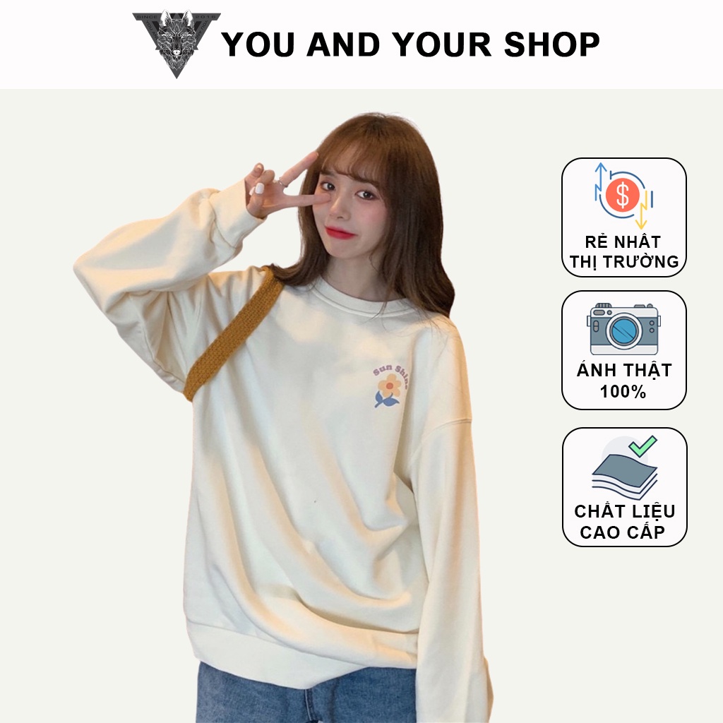 Áo sweater nam nữ YAYSHOP dáng rộng unisex chất nỉ dày dặn SUNSHINE