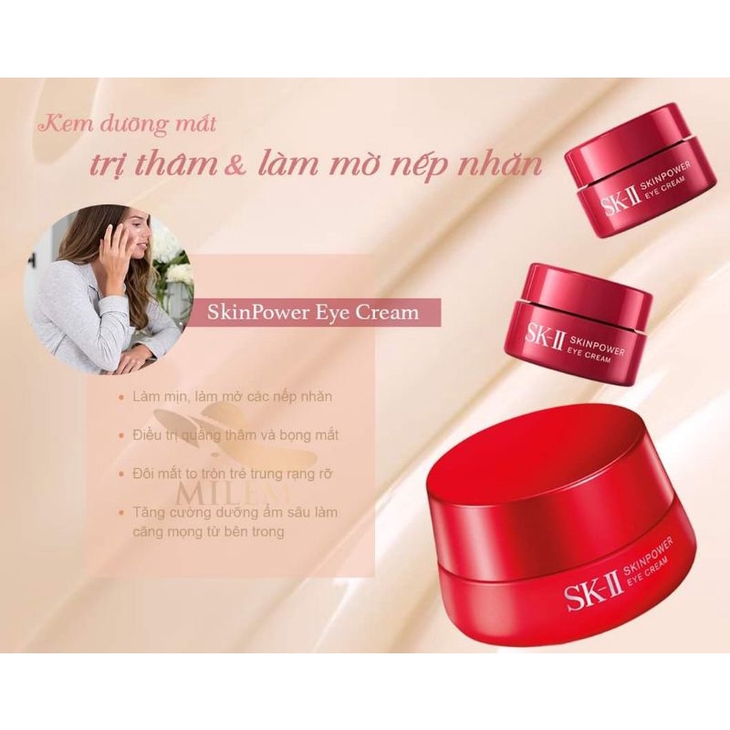 KEM MẮT CHỐNG LÃO HOÁ MINI SKII SKIN POWER EYE CREAM 2.5g Nhật Bản Chính Hãng, Kem mắt Sk-II Mini