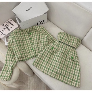 [ HÀNG CÓ SẴN ] SET DẠ TWEED XANH LÁ