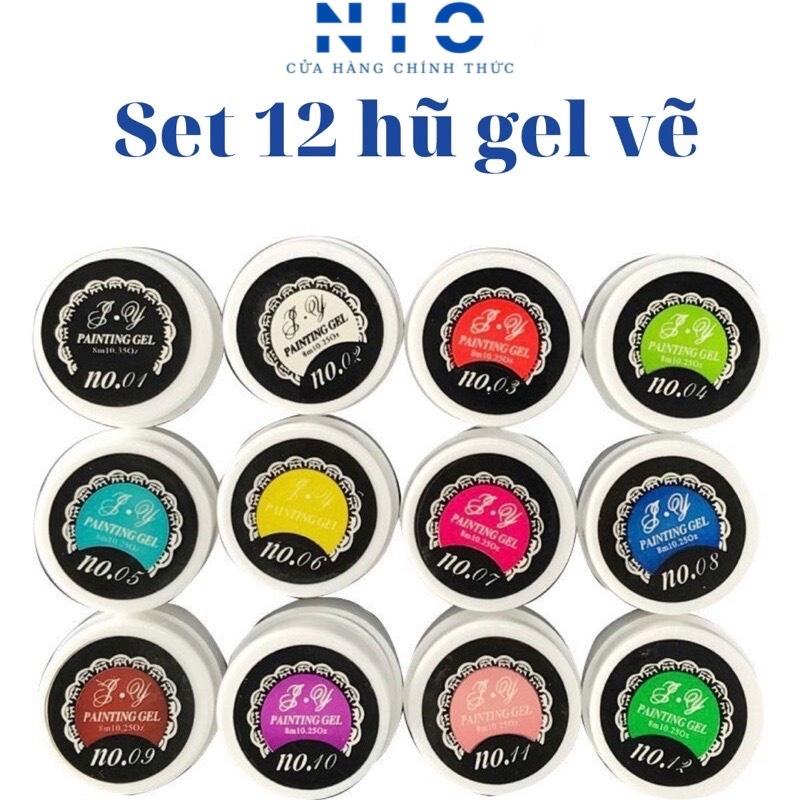 Set 12 mầu gel vẽ