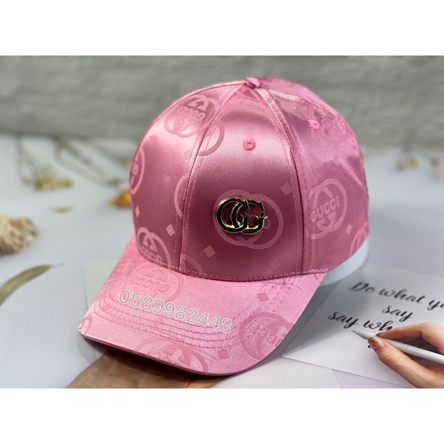 NÓN KẾT VẢI LỤA HOẠ TIẾT LOGO g MÀU HỒNG CHO NỮ ĐIỆU ĐÀ CỰC ĐẸP (SỈ LE MU NÓN STOẺ)