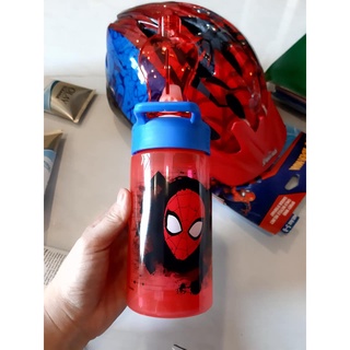 BỘ BÌNH NƯỚC  473ml HIỆU ZAK MỸ- có ống hút  và NÓN BẢO HIỂM CHO BÉ 5T-8t  NGƯỜI NHỆN  SPIDERMAN