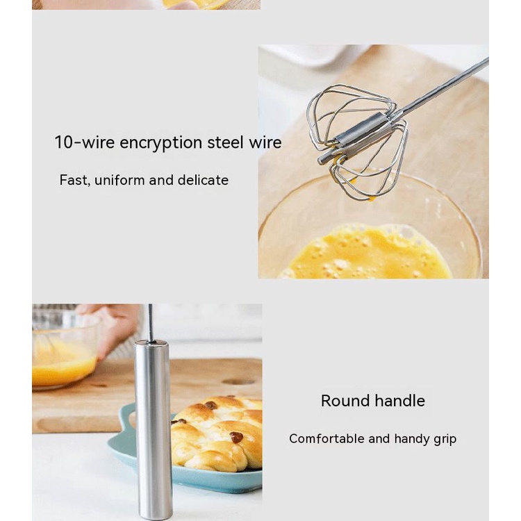 Dụng Cụ Đánh Trứng Bán Tự Động Bằng Thép Không Gỉ 33cm 40cm