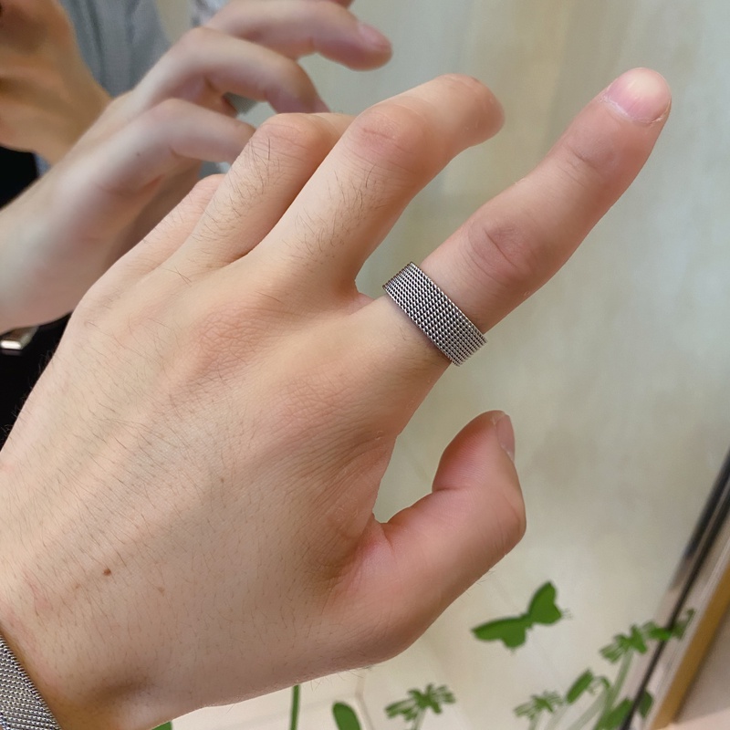 Nhẫn Nam Bạc Đính Đá Đẹp Cá Tính Unisex HipHop Basic Ngầu Trơn Nam Elas Ring Lucifer Store Nhẫn Titan Không Gỉ Elas Ring