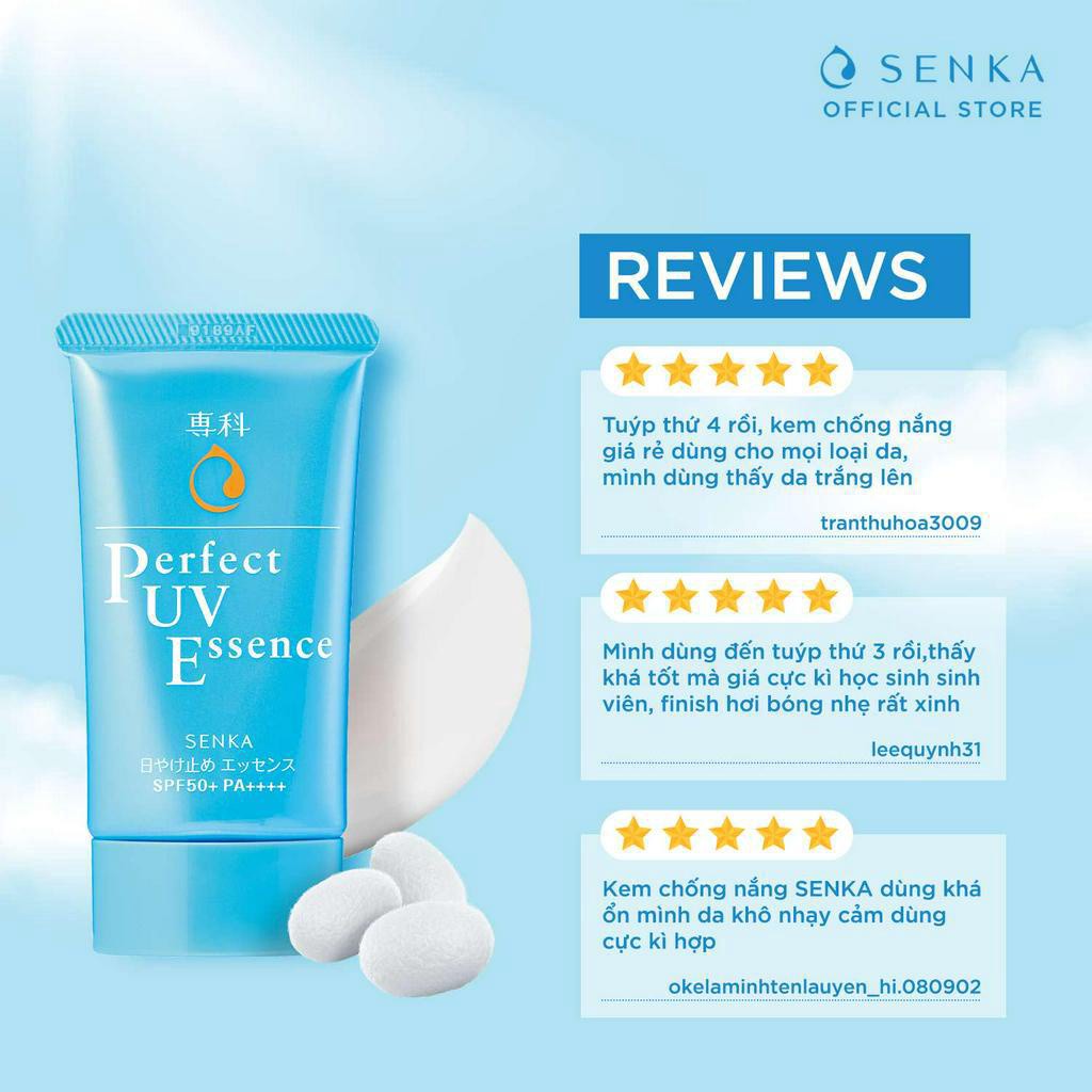 Bộ 02 Tinh chất chống nắng Senka Perfect UV Essence 50g