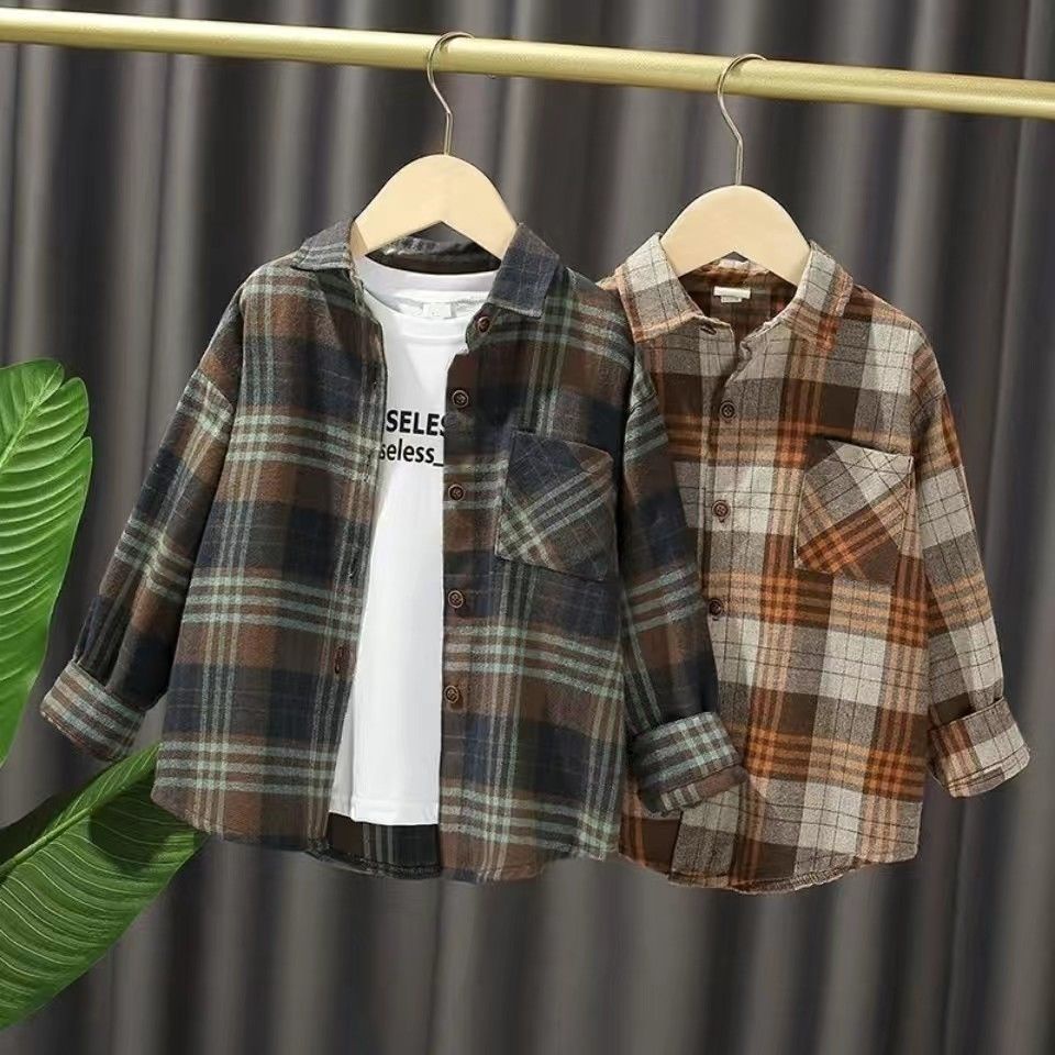 Mới Áo Sơ Mi Cotton Trơn Tay Dài Dáng Ôm Thời Trang 2022 Cho Bé Trai