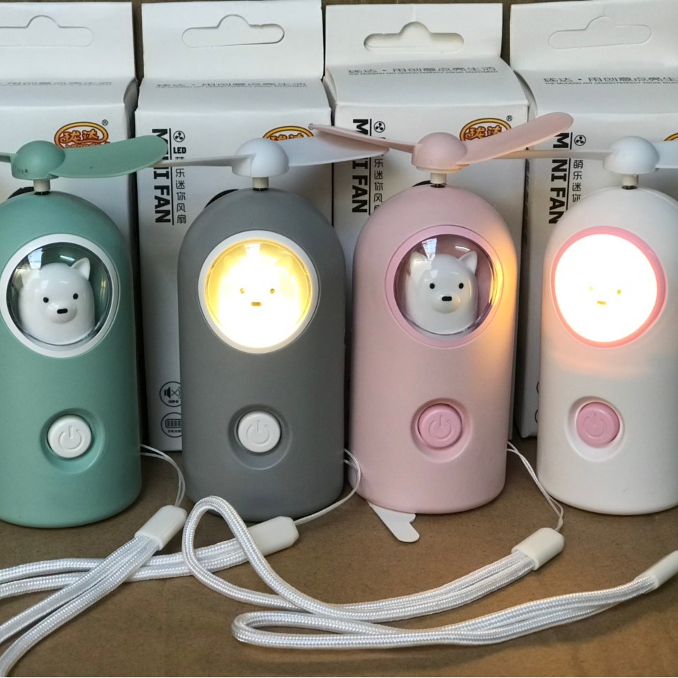 Quạt mini để bàn đèn led đầu cún siêu dễ thương model LD712