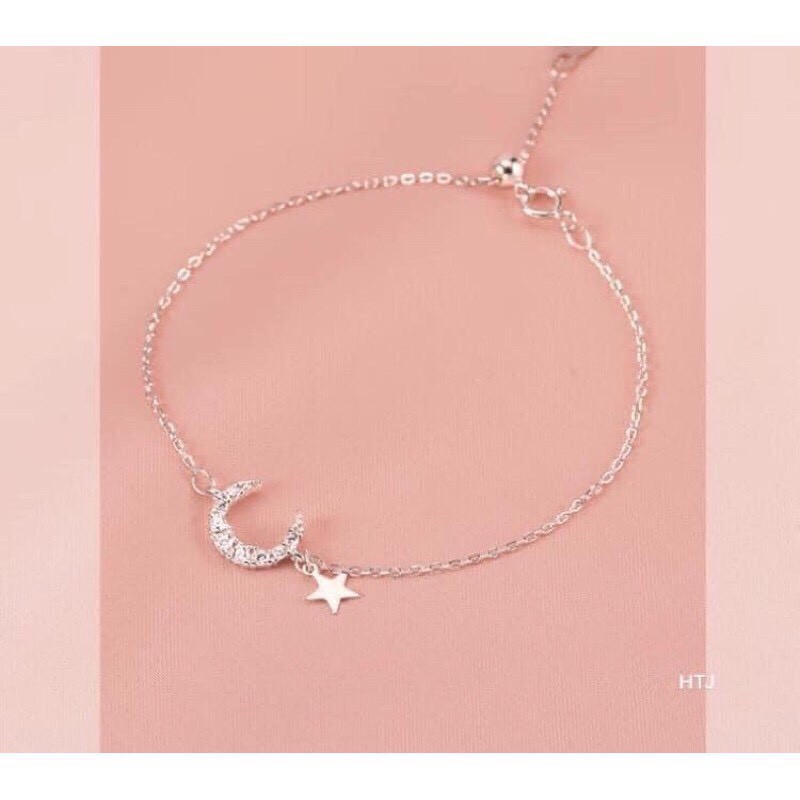 Lắc tay trăng sao xinh xắn LINH'S MIU SILVER Lắc tay nữ bạc ta
