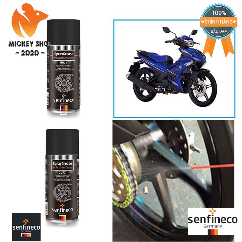 Mỡ Bò Trắng Lithium Dạng Xịt Senfineco 9977 – 450ML Spray Grease White Lithium Grease - CHÍNH HÃNG