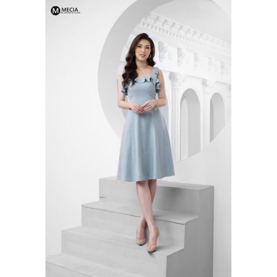 Váy đầm 2 dây MECIA DK637– đầm dự tiệc thiết kế cổ vuông bèo ngực, thắt eo chất liệu mềm mịn dáng xòe cao cấp phong cách | BigBuy360 - bigbuy360.vn