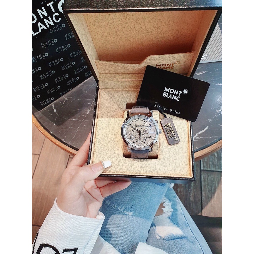 ĐỒNG HỒ NAM MONTBLANC MBB10 CHRONOGRAPH , DÂY DA LỘN , SIZE 44MM