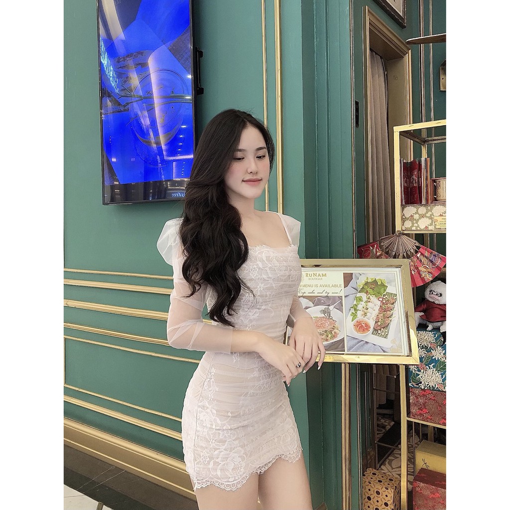 Đầm body tôn dáng tay dài voan lụa H213 Hỉn Hỉn Store