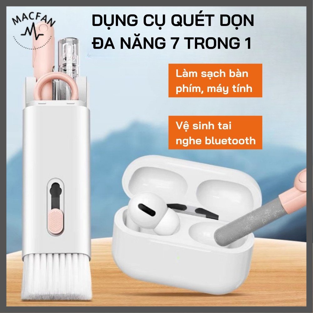 Bộ Dụng Cụ Vệ Sinh Bàn Phím Máy Tính Tai Nghe Đa Năng 7 Trong 1 Siêu Tiện Lợi Nhỏ Gọn Dễ Dàng Đem Theo