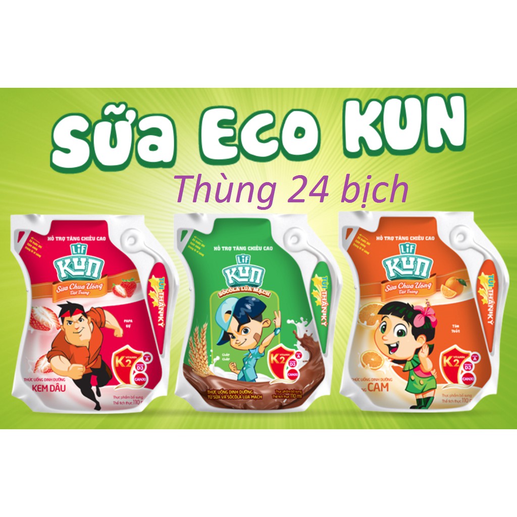 BỊCH 110ML SỮA TRÁI CÂY LIF KUN