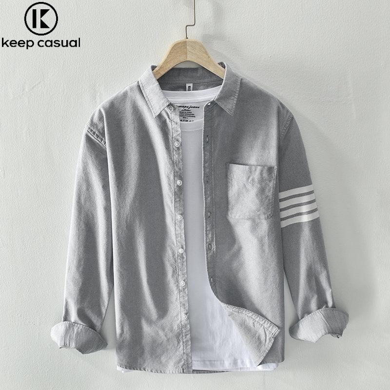 Áo Sơ Mi Cotton Oxford Tay Dài Trẻ Trung Thời Trang Cho Nam