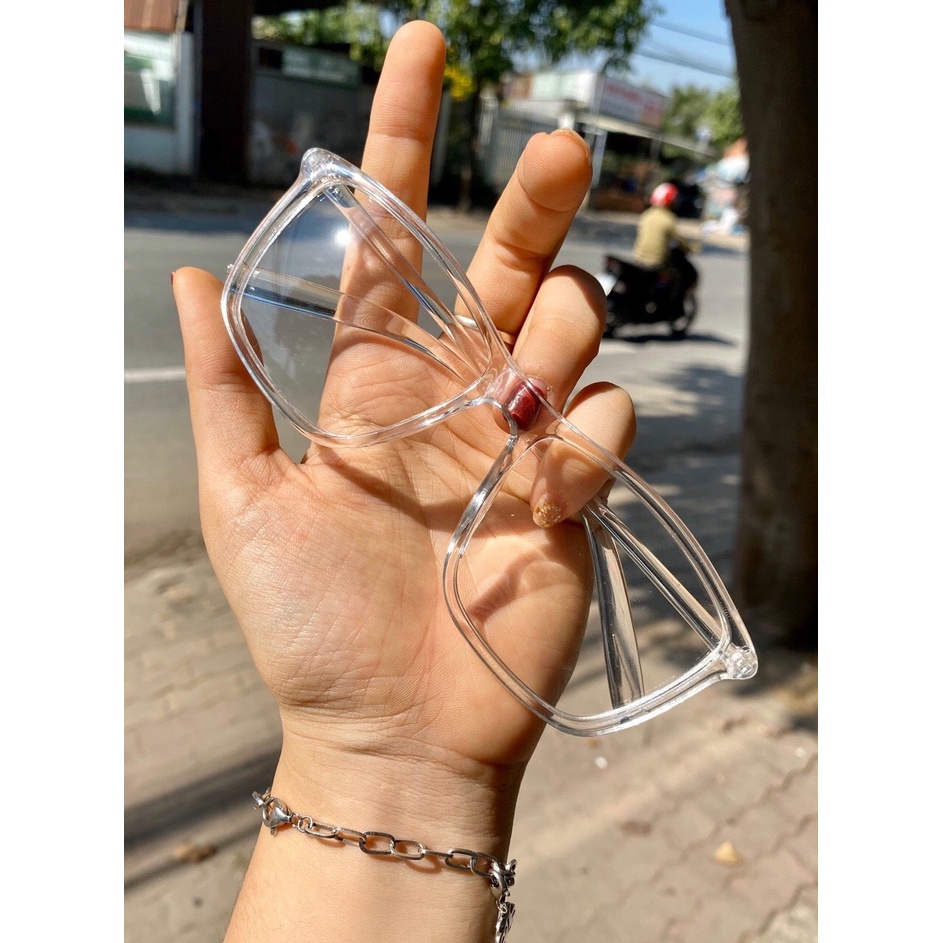 Kính mát nam nữ gọng trong suốt chống ánh sáng xanh siêu hot- TÂY TRONG