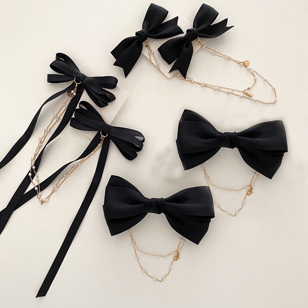 Kẹp Tóc Hình Nơ Đính Ngọc Trai Thời Trang Cho Nữ