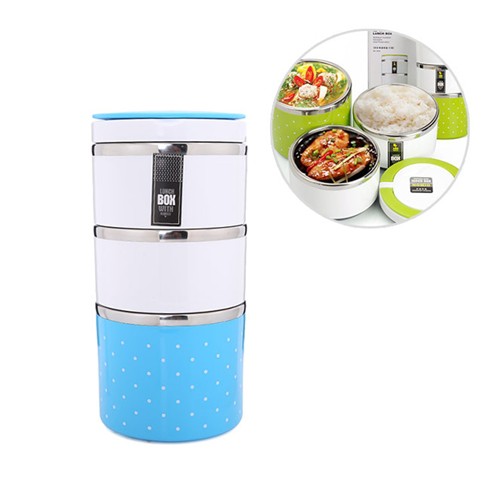 Camen 3 tầng chấm bi - Hộp cơm cao cấp | BigBuy360 - bigbuy360.vn