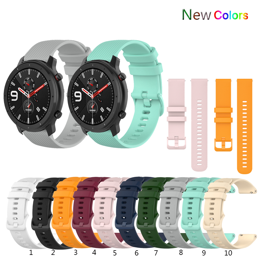 Dây đeo silicone thích hợp cho Huami Amazfit GTR 4/3/2 GTR2 GTR3 Pro GTR mini 42mm 47mm 2e
