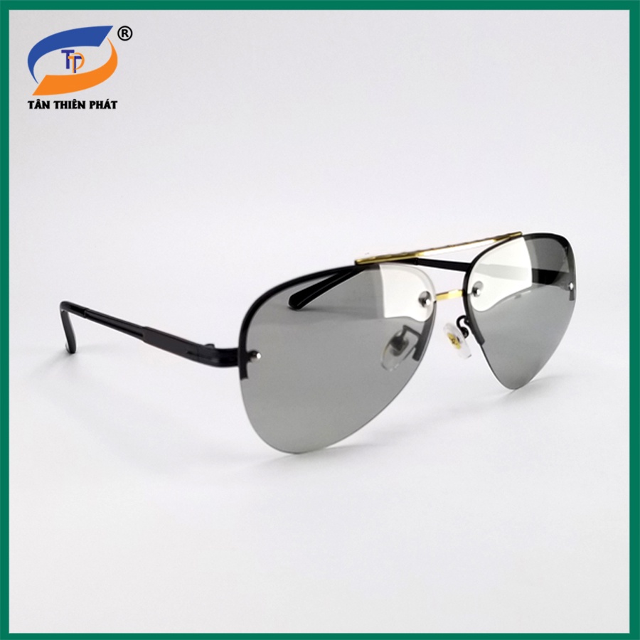 Mắt kính mát nam đổi màu đi ngày và đêm 1706 gọng tròn phi công, tròng nhựa Polarized chống nắng, chống tia UV
