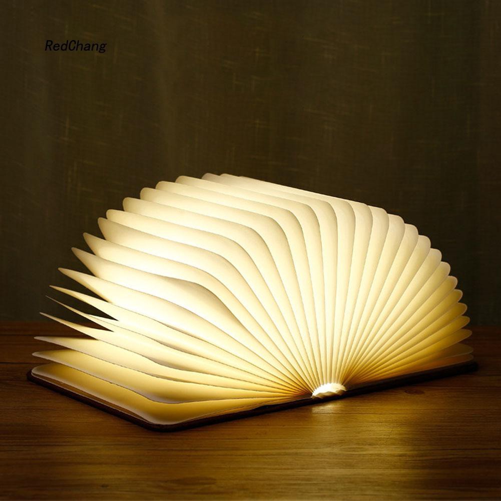 Đèn ngủ để bàn trang trí nội thất thiết kế hình dạng cuốn sách sáng tạo gấp gọn tiện dụng