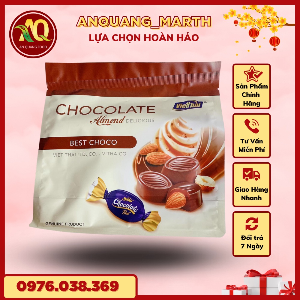 Kẹo socola ANQUANG_MARTH,Kẹo hạnh nhân Việt Thái gói 300gr- Hàng chất lượng