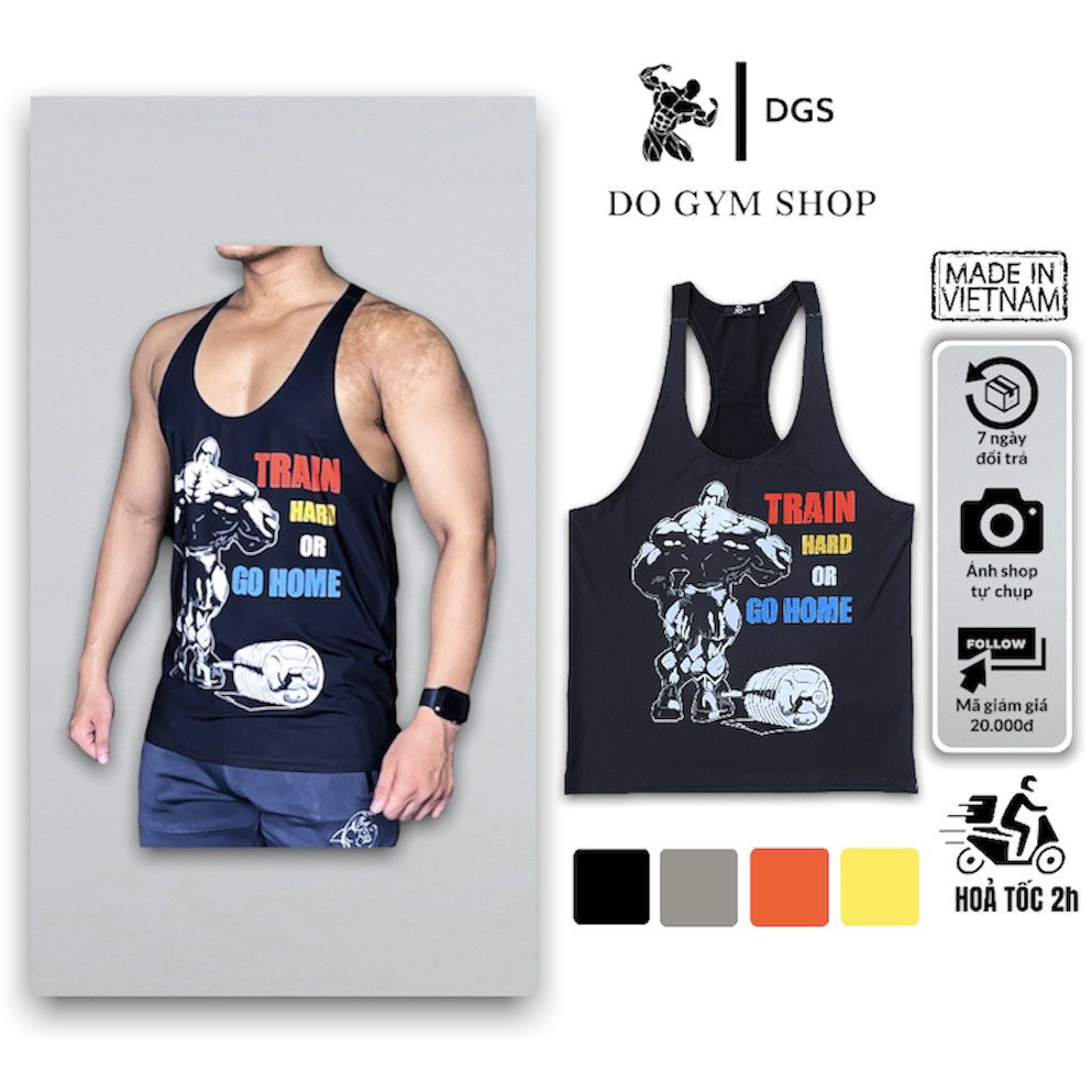 Áo 3 lỗ nam tập gym DO GYM SHOP form body đẹp, thun lạnh 4 chiều thoáng mát