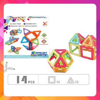 Đồ chơi 🍀CHÍNH HÃNG🍀 Nam Châm xếp hình sáng tạo NEKO - Bé Học Hình Khối Vuông Tam Giác 689-7 (14 miếng)